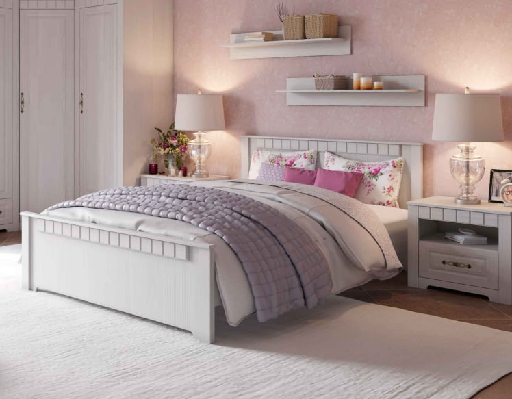 Кровать Прованс 90х200 Бодега белая Платина премиум_1