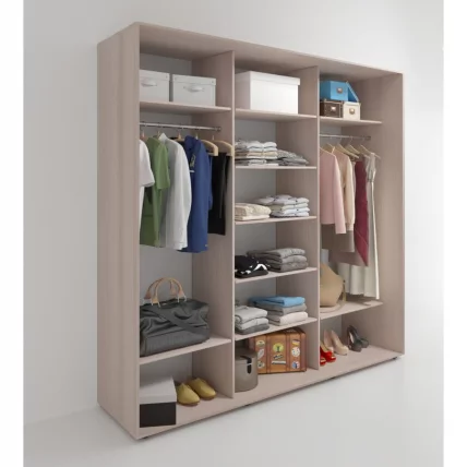 Шкаф-купе 3-х дверный Акцент-Дуэт Д 2400х600 Ясень шимо светлый_1