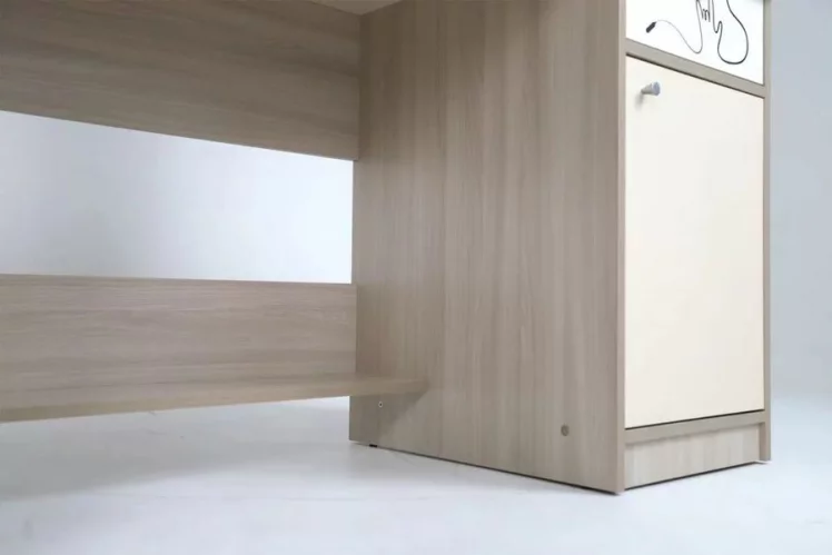 Стол компьютерный Котофей Ясень шимо светлый Вайс Белый_14