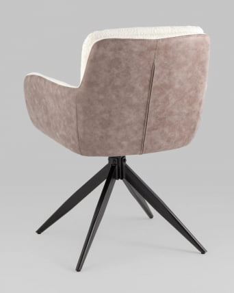 Стул Валдо молочный c бежевой экокожей / Waldo c_3