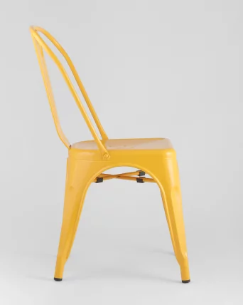 Стул TOLIX с высокой спинкой Желтый глянцевый_3