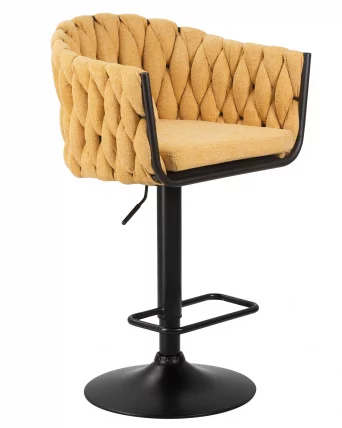 Стул барный DOBRIN LEON Желтая ткань LAR 275-8_1