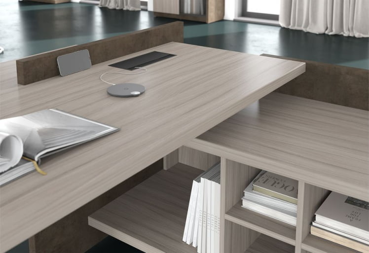 Кабинет руководителя WOOD&STONE №01 Бетон Чикаго темный Дрифтвуд_1