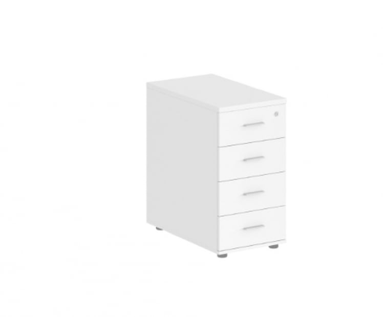 Тумба приставная с 4 ящиками-метабоксами Sigma SG.521.WH.WH.M Белый_0