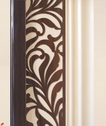 Шкаф для одежды с полками и штангой Катрин 92.15 Дуб венге Белый песок Браун вуд_2