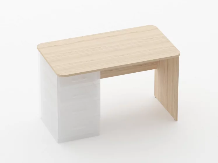 Стол прямой под встроенную тумбу Glassy 1.101.12Л Дуб молочный_0