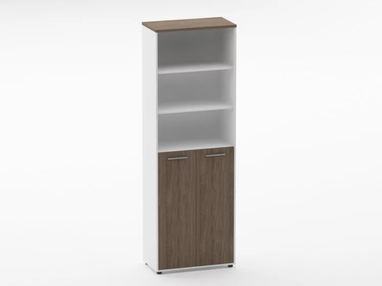 Шкаф 5 широкий верх открытый, низ закрытый Deka 10.23.131 Дуб Верцаска/Белый_0