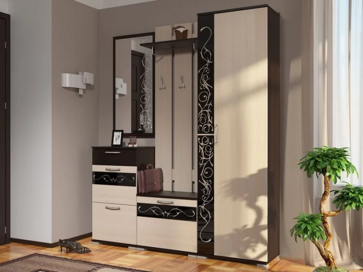 Комплект мебели для прихожей Юнона-2 №2 Венге - Дуб молочный_0