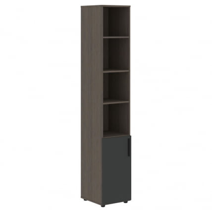 Шкаф-колонка с глухой малой дверью (левый) VELION VHCS 40.5 L Яшма черный Дуб Сильвер_0