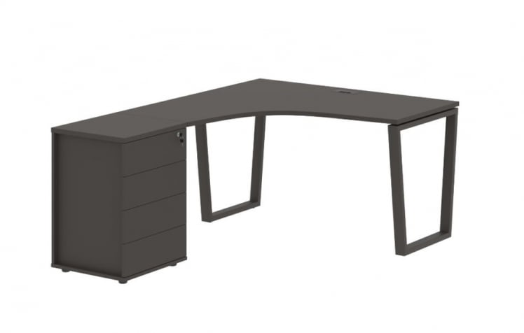 Стол эргономичный с тумбой левый ЕДИС ЕВCЕТ 1318 Л Мокко / EDIS EVCET L_0