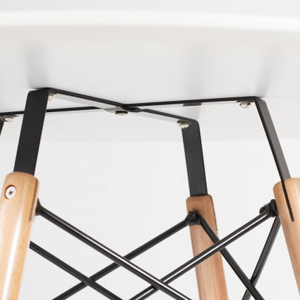 Стол CINDY NEXT (mod. 70-80 MDF) металл/мдф/бук, D80х75см, белый/натуральный_3