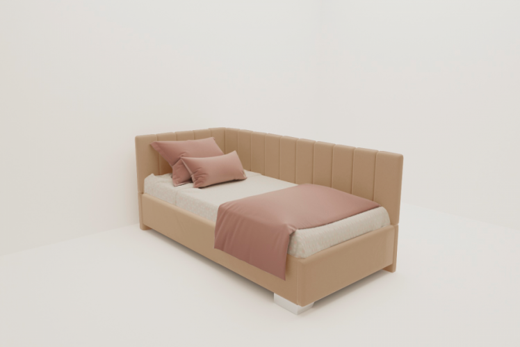 ДЕТСКАЯ МЯГКАЯ ИНТЕРЬЕРНАЯ КРОВАТЬ ТЕРРА С ОРТОПЕДИЧЕСКИМ ОСНОВАНИЕМ (BERHOUSE) Цвет фасада: Бежевый; Материал фасада: Металл/Велюр; Спальное место: 900х1900_0