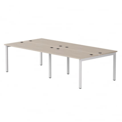 Бенч-система на 4 места на металлокаркасе, опоры 45 гр Everprof EVO 254S015 (2360) Дуб Соната Белый_0