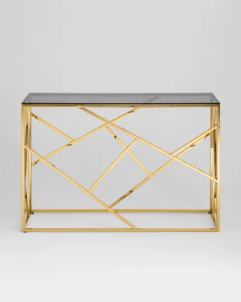 Консоль АРТ ДЕКО 115x30 Золото стекло smoke_2