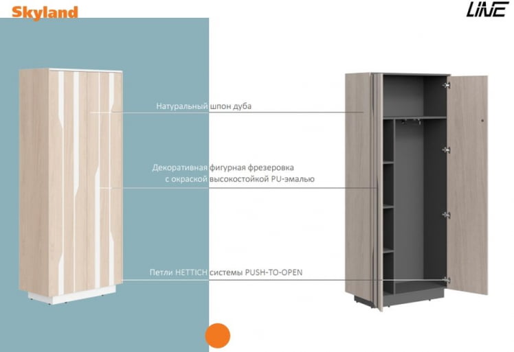 Шкаф высокий Line СФ-574203 Дуб светлый Черный графит_1