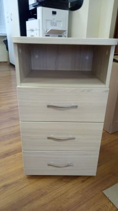 Тумба приставная на 3 ящика с нишей Glassy 3.10.13 Туя_2