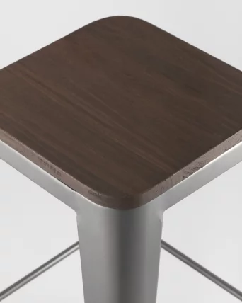 Стул барный TOLIX WOOD Серебристый_5