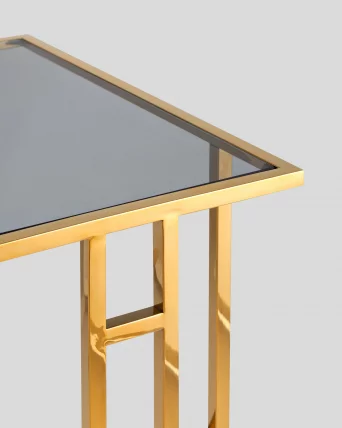 Журнальный столик Бостон 50x32 Золото стекло smoke_3
