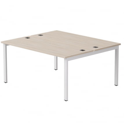 Бенч-система на 2 места на металлокаркасе, опоры 45 гр Everprof EVO 254S017 Дуб Соната Белый_0