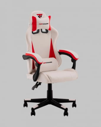 Кресло спортивное ТопЧаирс Пхантом бело-красный / TopChairs Phantom_0