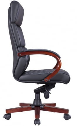 Стул руководителя Everprof President Wood Кожа Черный_1