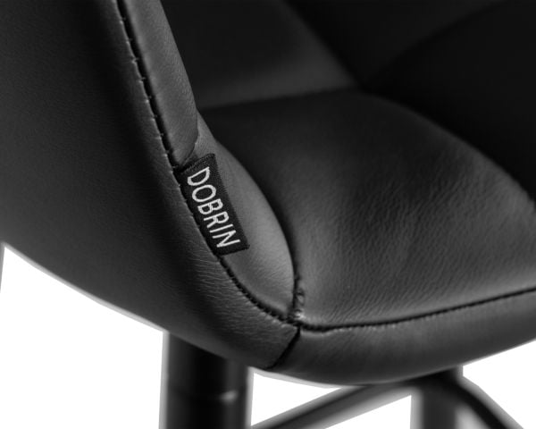 Стул барный ДОБРИН НИCОЛЕ (черные матовые ножки, черная экокожа (П-01)) 2 шт / DOBRIN NICOLE (P-01))_7