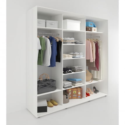 Шкаф-купе 3-х дверный Акцент-Дуэт Д 2400х600 Выбеленное дерево_1