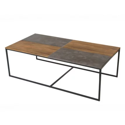 Стол журнальный Фьюжн Дуб американский/серый бетон_0