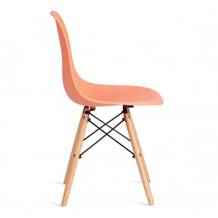 Стул CINDY (EAMES) (mod. 1801) дерево бук/металл/сиденье пластик, 45x51x82 см, Orange (Оранжевый)_1