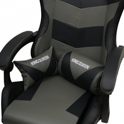 Кресло 908 KINGQUEEN цвет черный/темно серый с массажем и подсветкой 908-black-dgrey-mass_7
