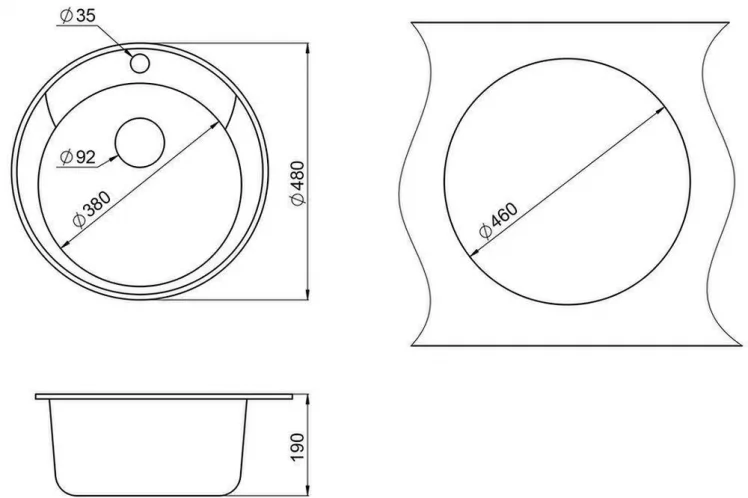 Кухонная мойка STANDART 4802 Бежевый_2