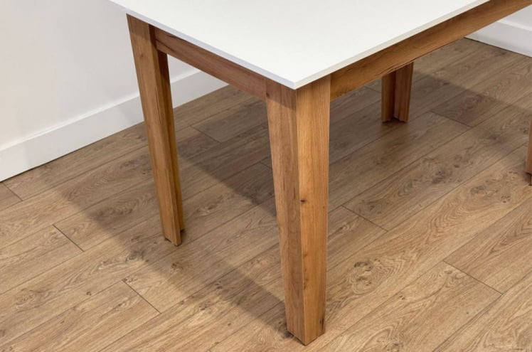 Стол обеденный раздвижной Цезарь белое дерево/дуб крафт золотой_4