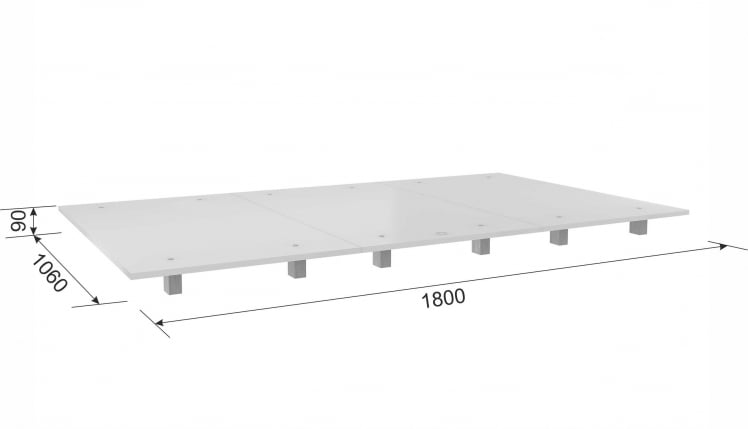 Кровать 1.8 Настил КМ.3-00.3 белый_1