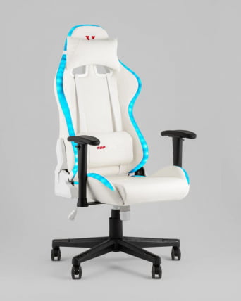 Кресло геймерское с подсветкой ТопЧаирс ГММ-080 белый на черной базе / TopChairs GMM-080_2