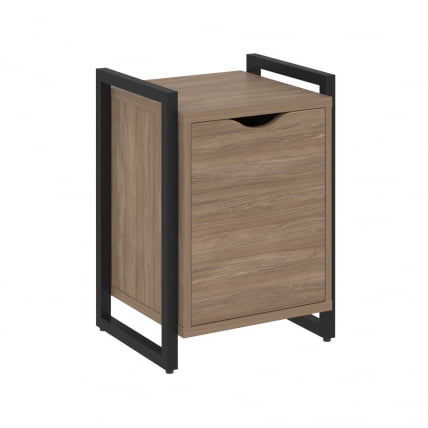 Тумба на регулируемых опорах с распашным фасадом LOFT VR.L-T2.O Металл черный Дуб Аризона_0
