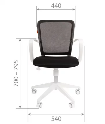 Кресло для оператора CХАИРМАН 698 белый пластик (вхите) Оранжевое / CHAIRMAN (white)_3