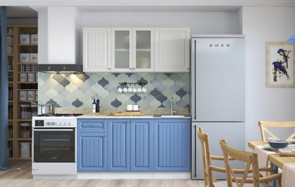 Кухня Хозяюшка 1,5 м Белый/Мускат глянец_0