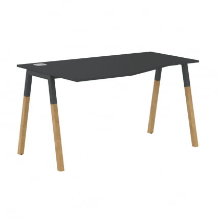 Стол эргономичный левый Forta FCT 1367 L Черный графит Дуб Гамильтон_0