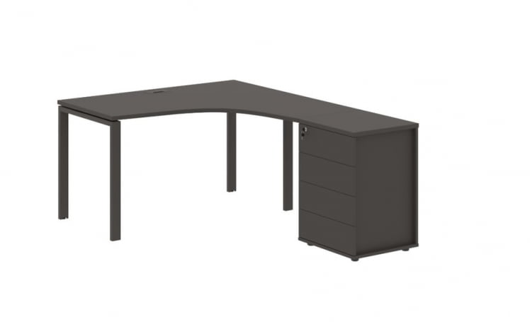 Стол эргономичный с тумбой правый EDIS EUCET 1318 R Мокко_0