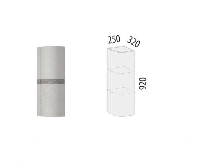 Шкаф кухонный торцевой закрытый (лев) Бостон 104.16_2