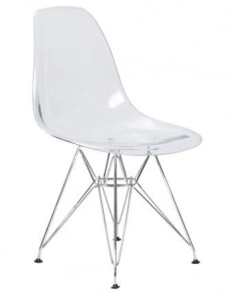 Стул обеденный ДОБРИН ДСР CАСПЕР (ножки хром, цвет прозрачный) 4 шт / DOBRIN DSR CASPER_4
