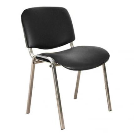 Стул для посетителей ИЗО хромированная рама к/з Черный_0