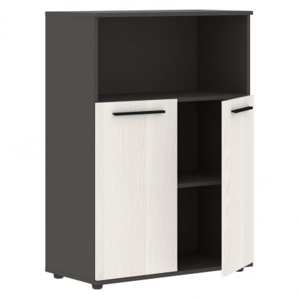 Шкаф с глухими малыми дверьми ЕДИС ЕМCС 85.3 Ясень Траун Черный Мокко / EDIS EMCS_1