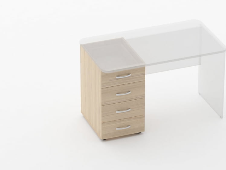 Тумба встраиваемая в стол на 4 ящика Glassy 3.12.10 Туя_1