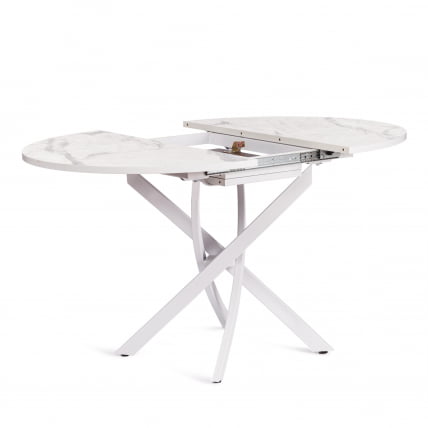 Стол MANZANA ЛДСП/HPL/металл, 100 х 100+30 х 75 см, Мрамор светлый/белый_5