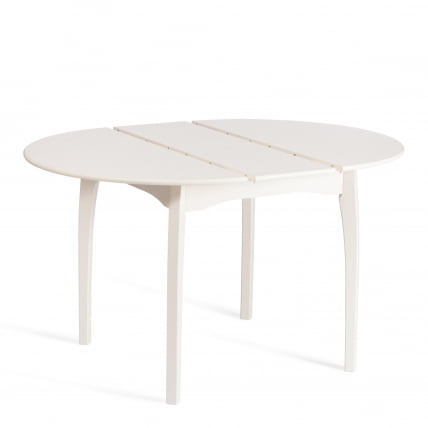 Стол DIAMANTE круглый бук, мдф, шпон дуба, 100 х 100+30 х 75 см, Ivory white_3