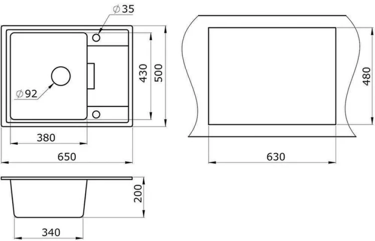 Кухонная мойка GRANULA 6503 Базальт_1