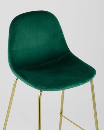 Стул барный Валенсия Зеленый с золотыми ножками_5
