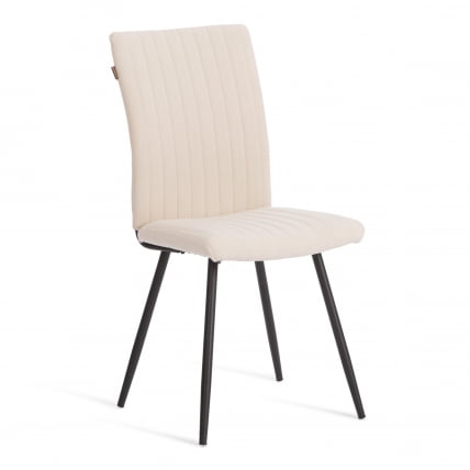 Стул обеденный Monte Carlo флок , 50х55х93, молочный/черный, 4_0