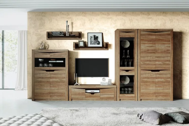 Шкаф однодверный со стеклом Соренто 11 Дуб Стирлинг_2